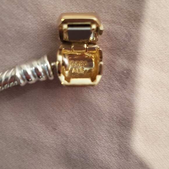 Pandora gold 14K and silver moments snake bracelet 7.5 19 cm - Picture 2 of 3